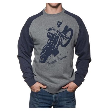Bluza casual THOR s6 crew niebiesko/szara M