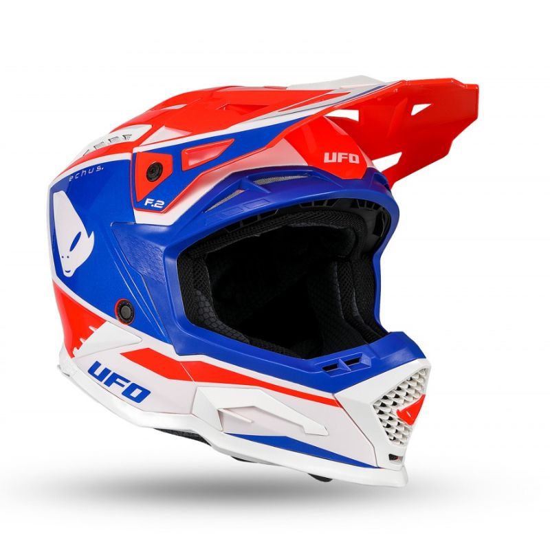 Kask echus UFO czerwony/niebieski/biały L