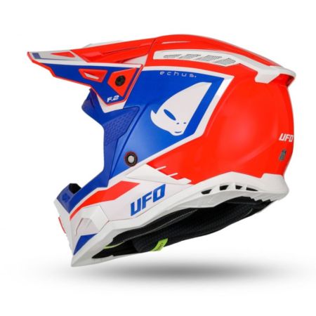 Kask echus UFO czerwony/niebieski/biały L