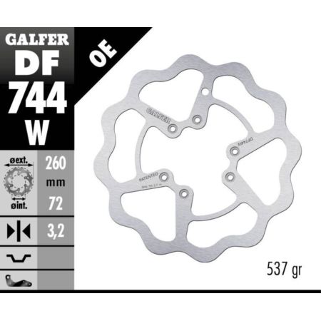 Tarcza hamulcowa GALFER WAVE 260 MM