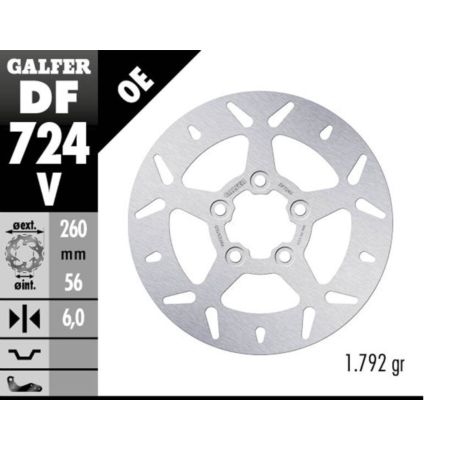 Tarcza hamulcowa GALFER 260 MM HARLEY DAVIDSON 750