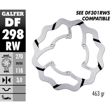 Tarcza hamulcowa GALFER WAVE 270 MM YAMAHA WR 450