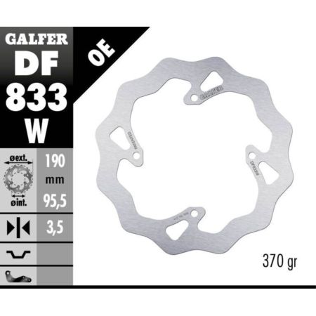 Tarcza hamulcowa GALFER WAVE 190 MM TM RACING 85