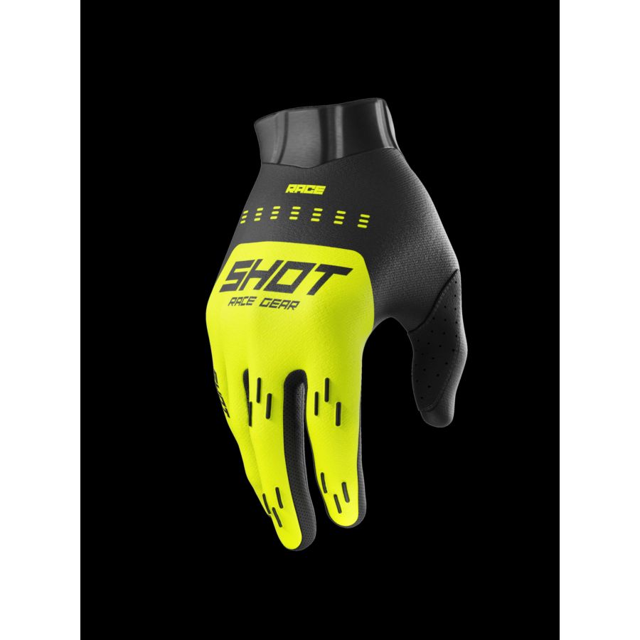 Rękawiczki SHOT RACE KID EVO NEON_YELLOW 4-5