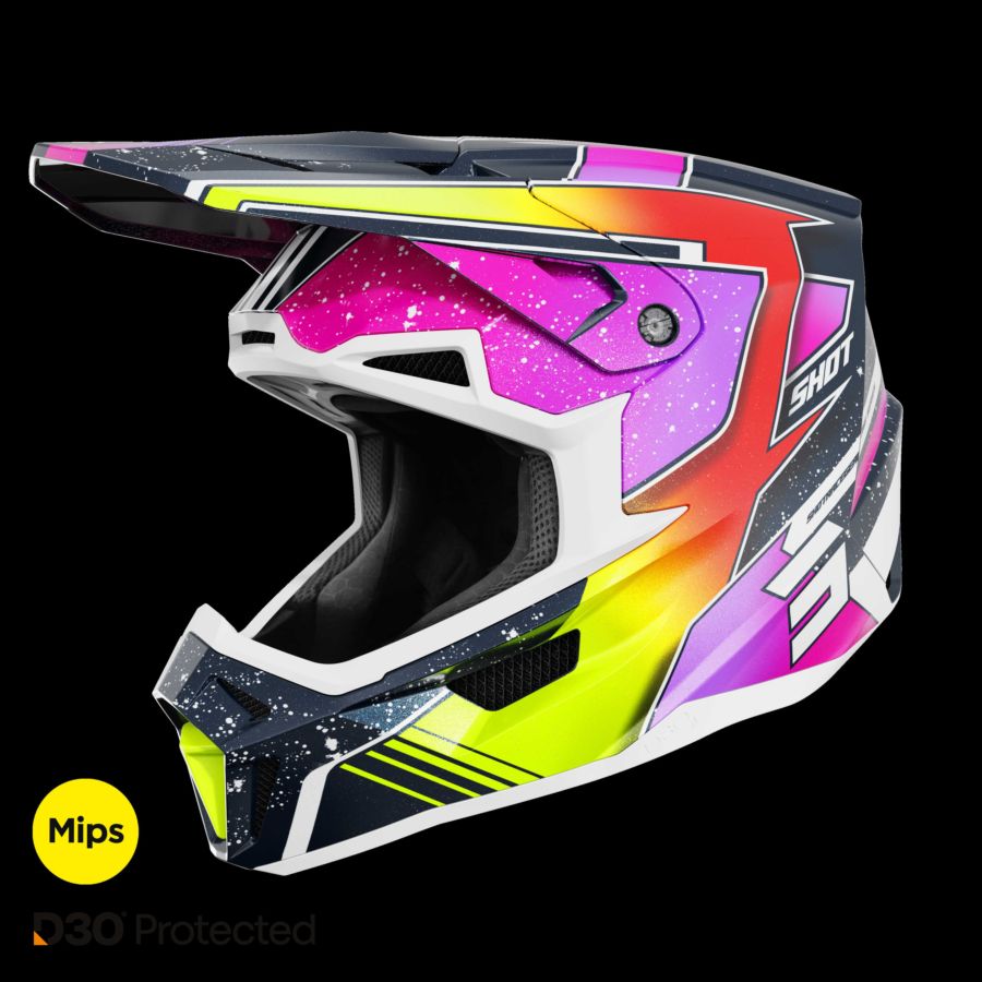 Kask SHOT LITE RACING BLUE_NEON_YELLOW_PEARLY M