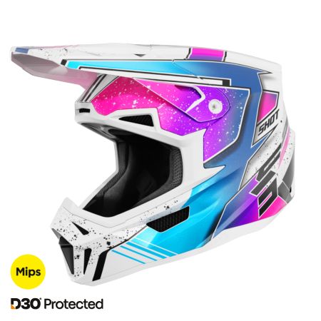 Kask SHOT LITE RACING WHITE_PINK_PEARLY XL