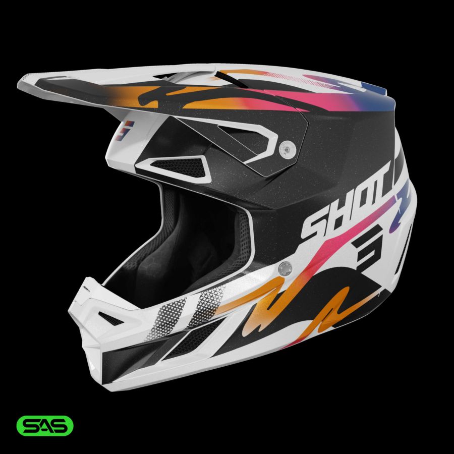 Kask SHOT SPEED WAVE BLACK_WHITE_PEARLY XL