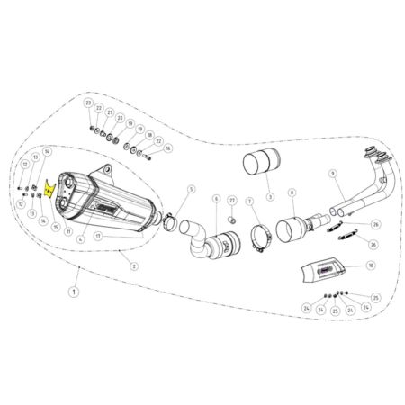 Uchwyt tłumika AKRAPOVIC YAMAHA XP 530 T-Max ABS
