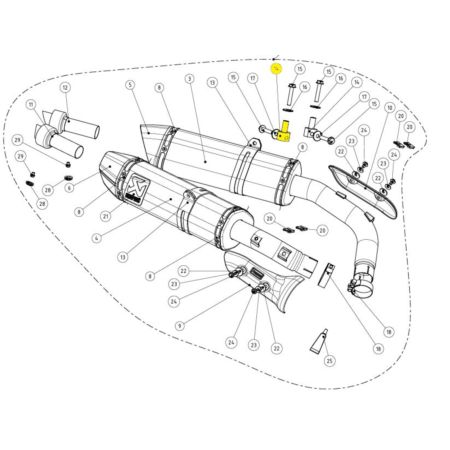 Tuleja dystansowa AKRAPOVIC YAMAHA YZF-R1 1000