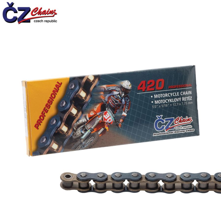 ŁAŃCUCH CZ 420MX 130 OGNIW ZŁOTY BEZORING