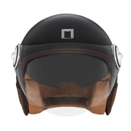 Kask NOX Jet Heritage czarny/brązowy S