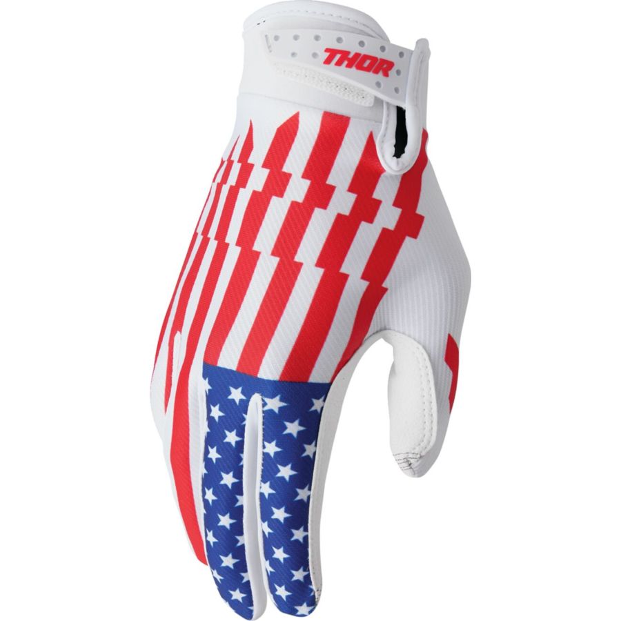 Rękawiczki THOR LAUNCHMODE PATRIOT białe XS