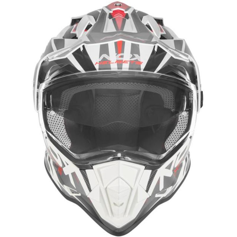 Kask NOX Dual off road N312 CZERWONY/BIAŁY XXL