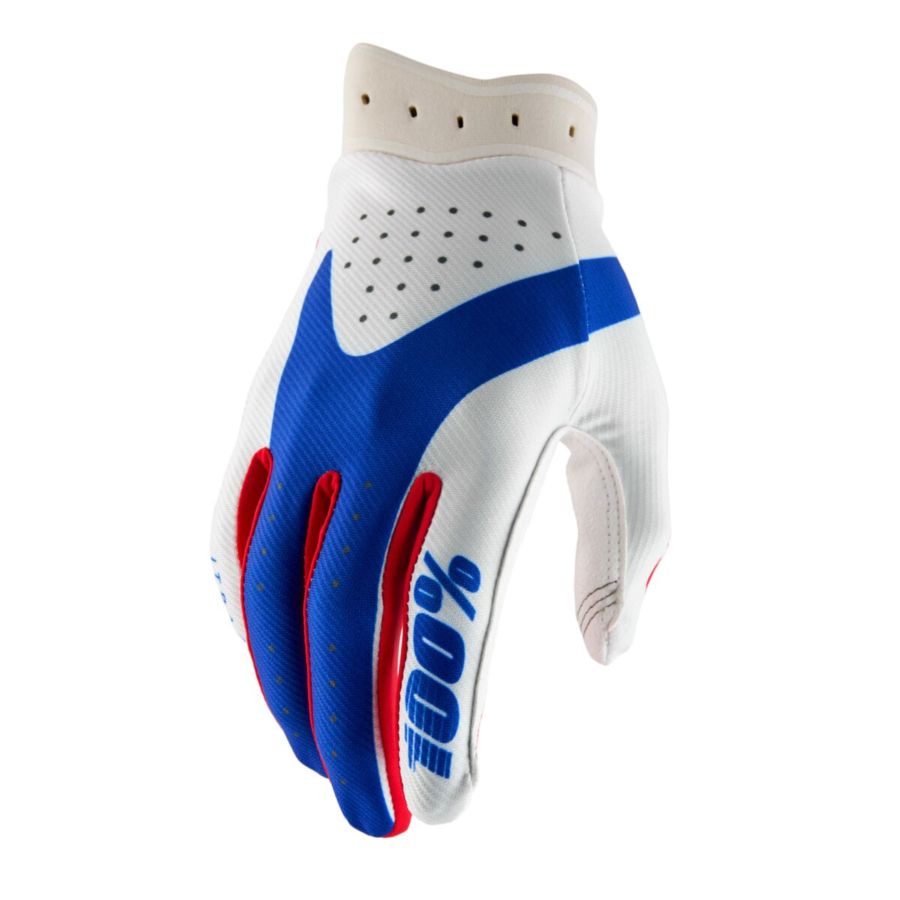 Rękawiczki 100% ITRACK RED/WHITE/BLUE S