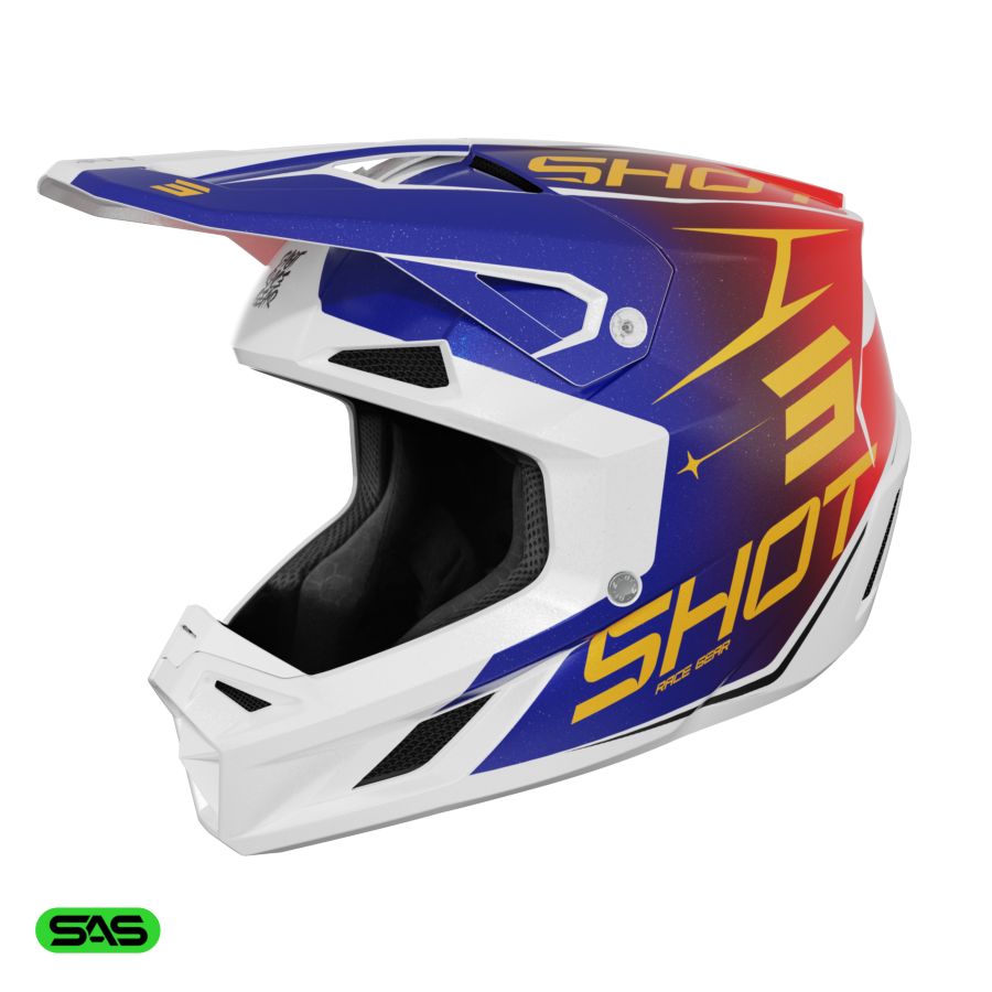 Kask SHOT SPEED SIDE RED BLUE PEARLY XS