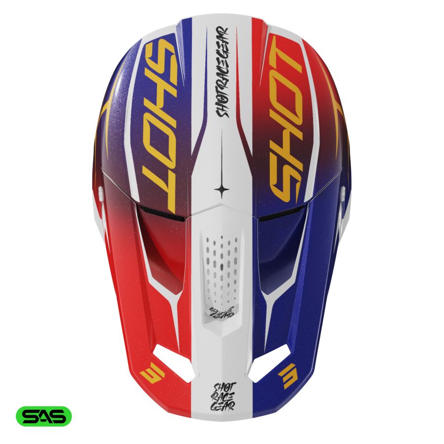 Kask dziecięcy SHOT SPEED KID SIDE RED BLUE PEARLY