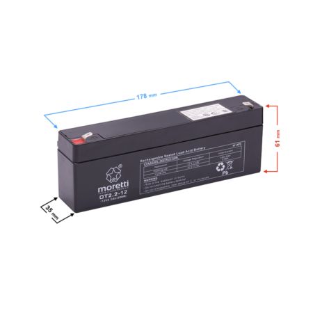 Akumulator MORETTI żelowy 12 volt ot2.2-12