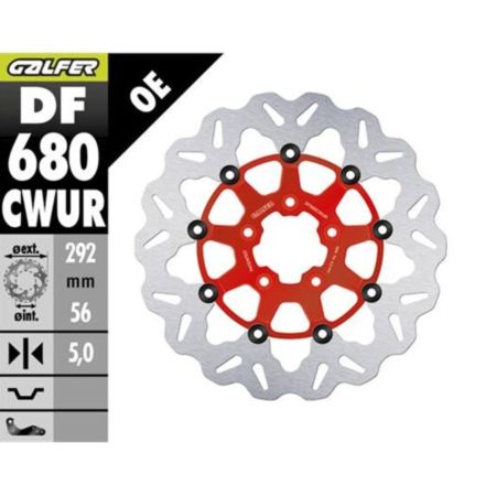 Tarcza hamulcowa GALFER WAVE RED 292MM HARLEY FLDE