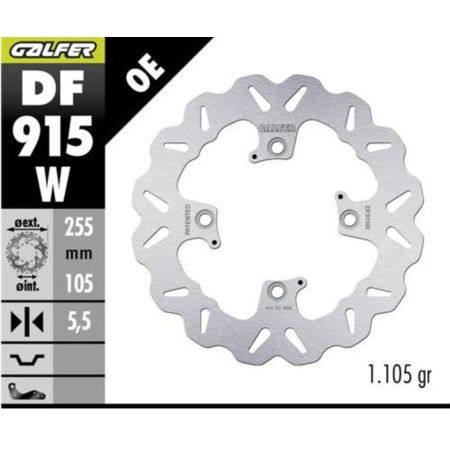 Tarcza hamulcowa GALFER WAVE 255MM TRIUMPH