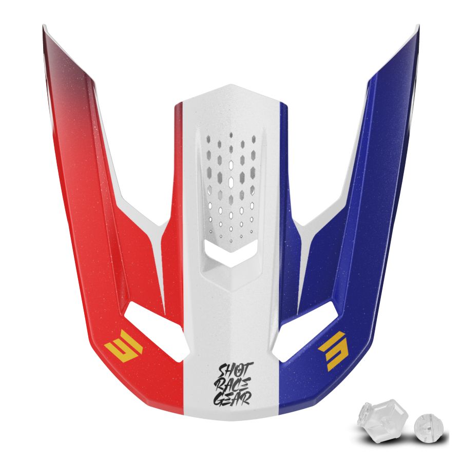 Daszek kasku SHOT SPEED SIDE RED BLUE PEARLY