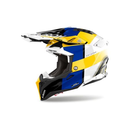 Kask AIROH AVIATOR 3 MONARCH BLUE/YELLOW GLOSS 2XL