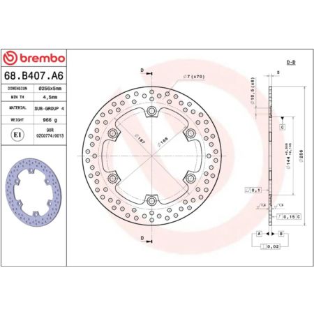 Tarcza hamulcowa BREMBO HONDA CB1100SF X-11