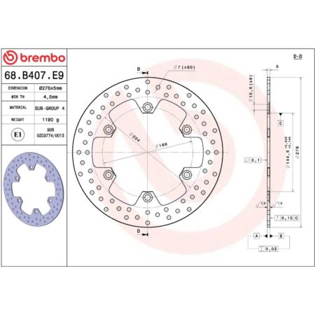 Tarcza hamulcowa BREMBO HONDA CBR125R