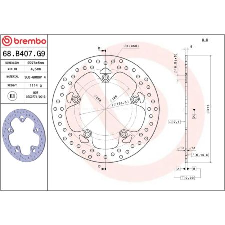 Tarcza hamulcowa BREMBO BMW R1200GS EXCLUSIVE