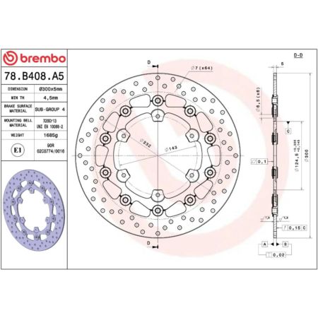 Tarcza hamulcowa BREMBO ORO HUSQVARNA 701 ENDURO