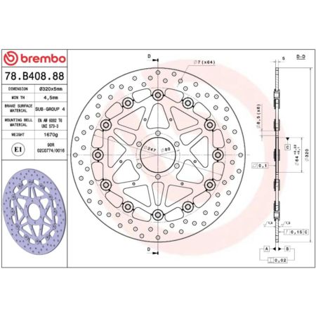 Tarcza hamulcowa BREMBO ORO BMW S 1000 R