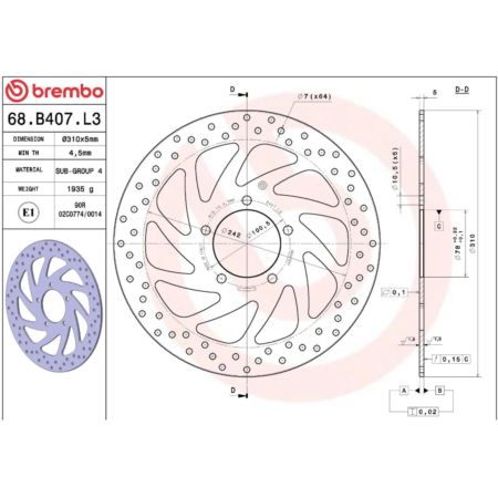 Tarcza hamulcowa BREMBO ORO TRIUMPH BONNEVILLE 865