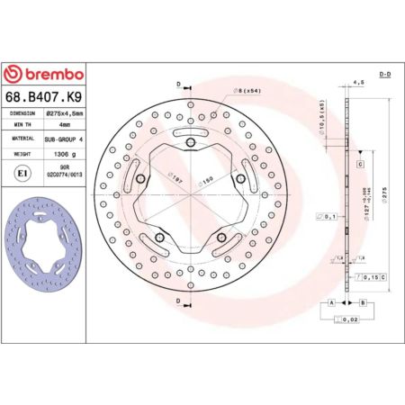 Tarcza hamulcowa BREMBO ORO SYM MAXSYM 400