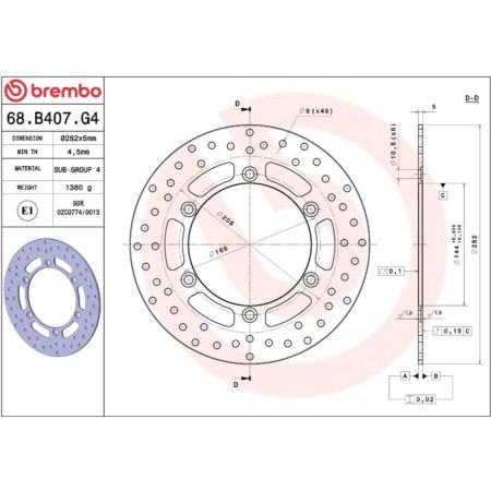 Tarcza hamulcowa BREMBO ORO MOTO GUZZI CALIFORNIA