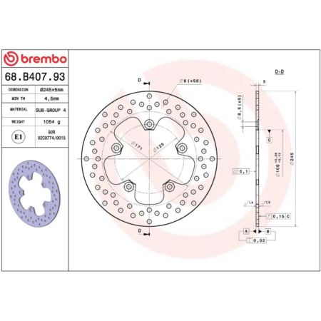 Tarcza hamulcowa BREMBO ORO YAMAHA XJ 6