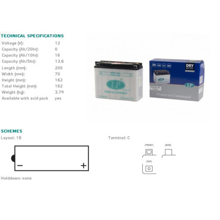 Akumulator LANDPORT yb16al-a2