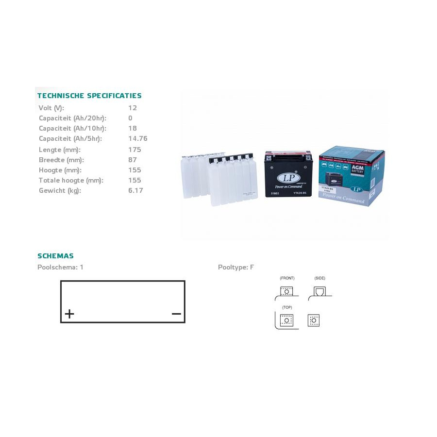 Akumulator LANDPORT ytx20-bs