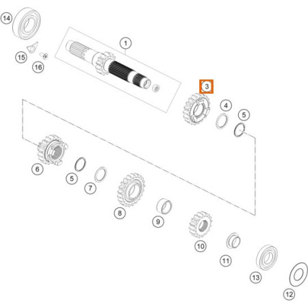 OEM KTM 79133004000 Tryb czwartego biegu