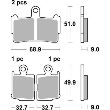 Klocki hamulcowe SBS EVO SINTERED HONDA VFR1200F