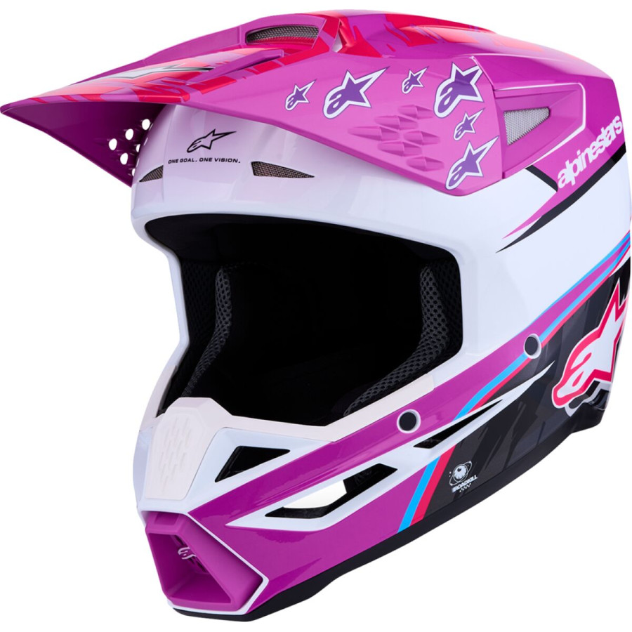 Kask ALPINESTARS S-M3 FALCON PU/WH/PK