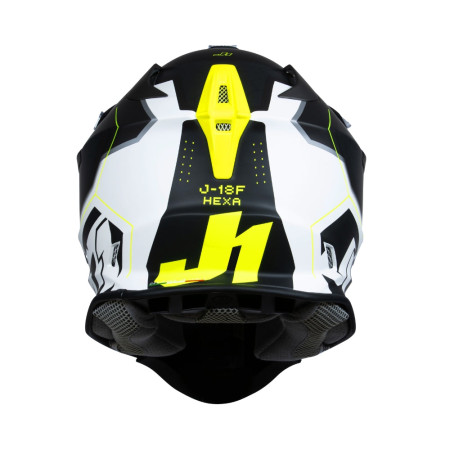 Kask JUST1 J-18 F Hexa Żółty Fluo/Czarny/Biały