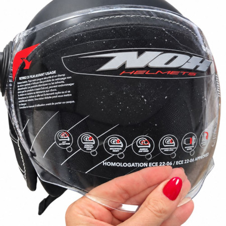 Kask NOX Heritage Leather czarny mat M II GATUNEK